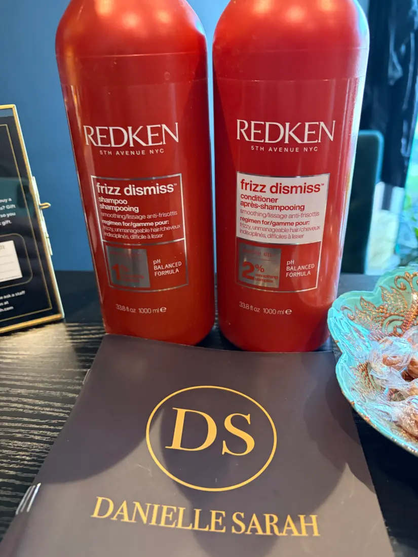Redken Frizz Dismiss duo with Danielle Sarah Salon branding